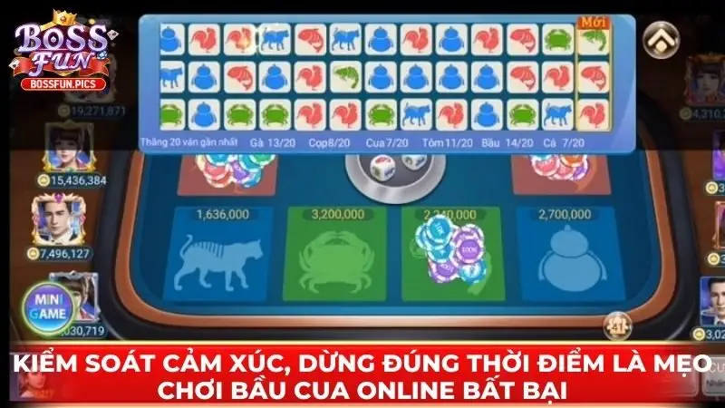 Kiểm soát cảm xúc, dừng đúng thời điểm là mẹo chơi Bầu Cua online bất bại