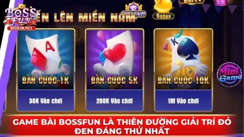 Game bài Bossfun là thiên đường giải trí đỏ đen đáng thử nhất