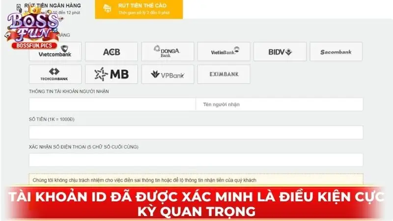 Tài khoản ID đã được xác minh là điều kiện cực kỳ quan trọng
